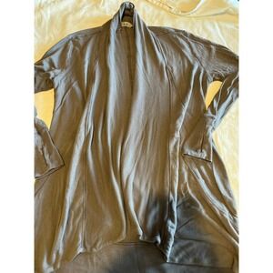 Athleta Gray / Purple  Ribbed Thumb Hole Open‎ Front Cardigan Cozy Casual